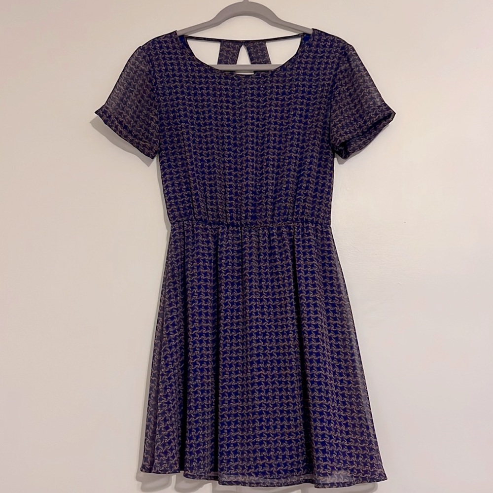 Pretty Purple and Gold Pattern Dress